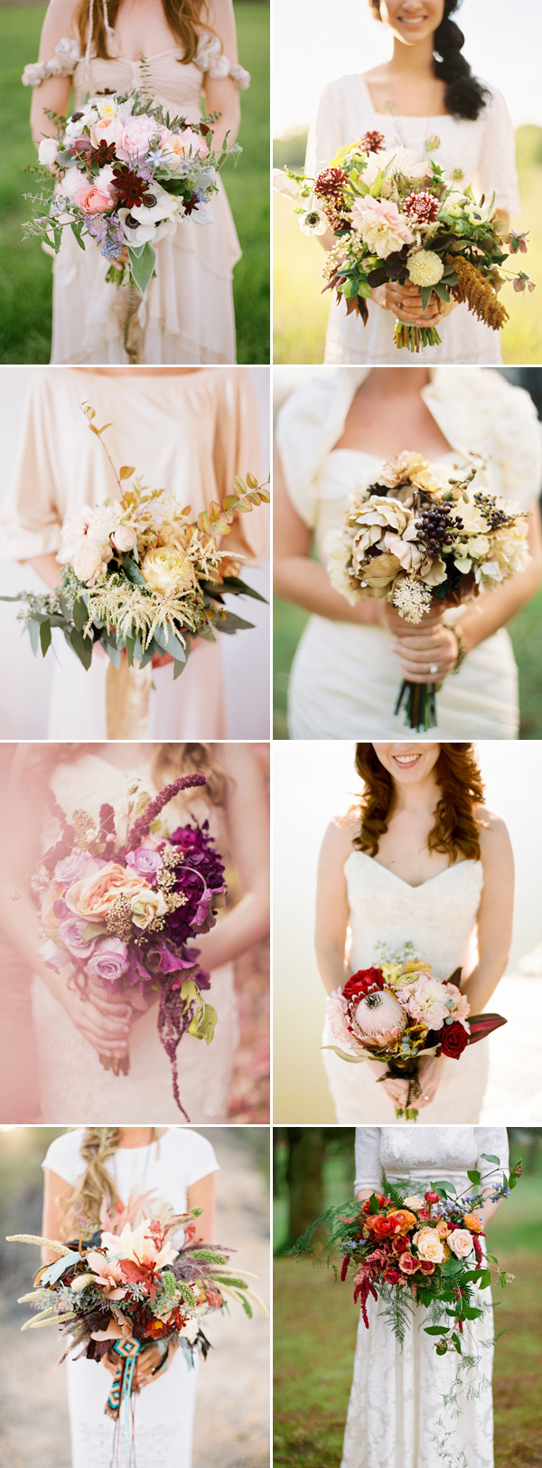 Warm and earthy wedding bouquets ideas