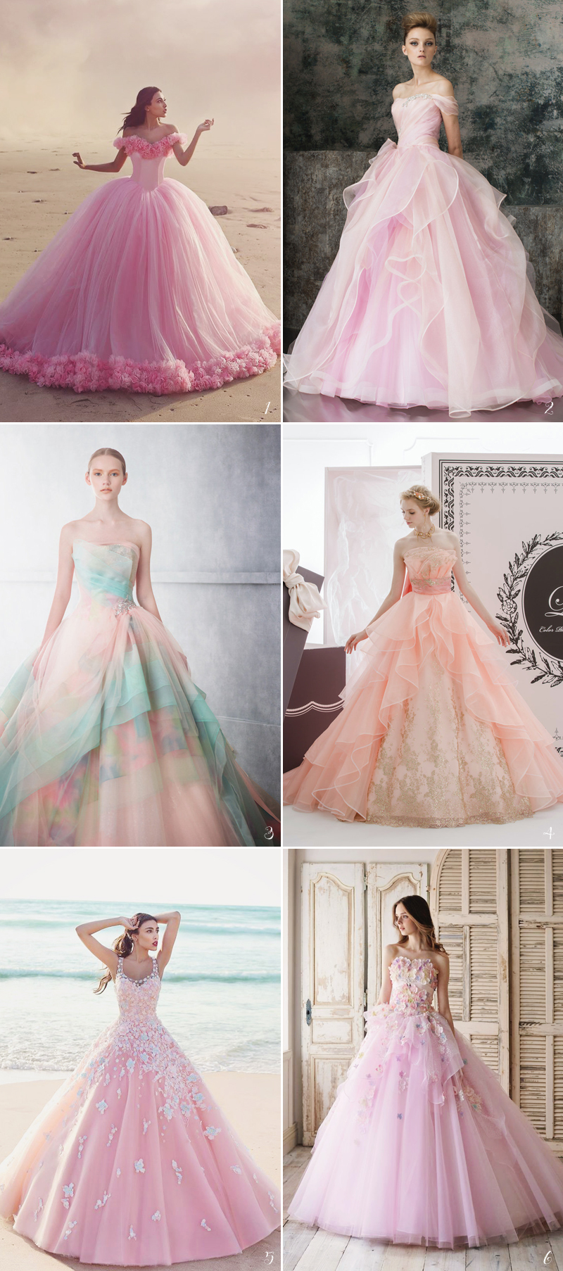 aurora wedding gowns with touch of pink