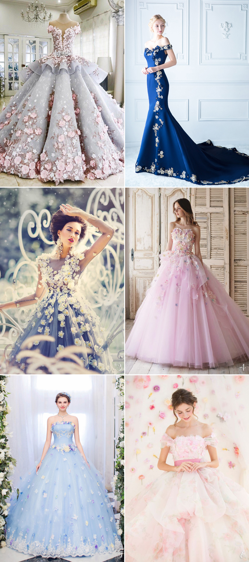 beautiful and elegant Colored Gowns