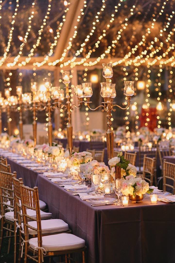 beautiful lights for night vintage wedding