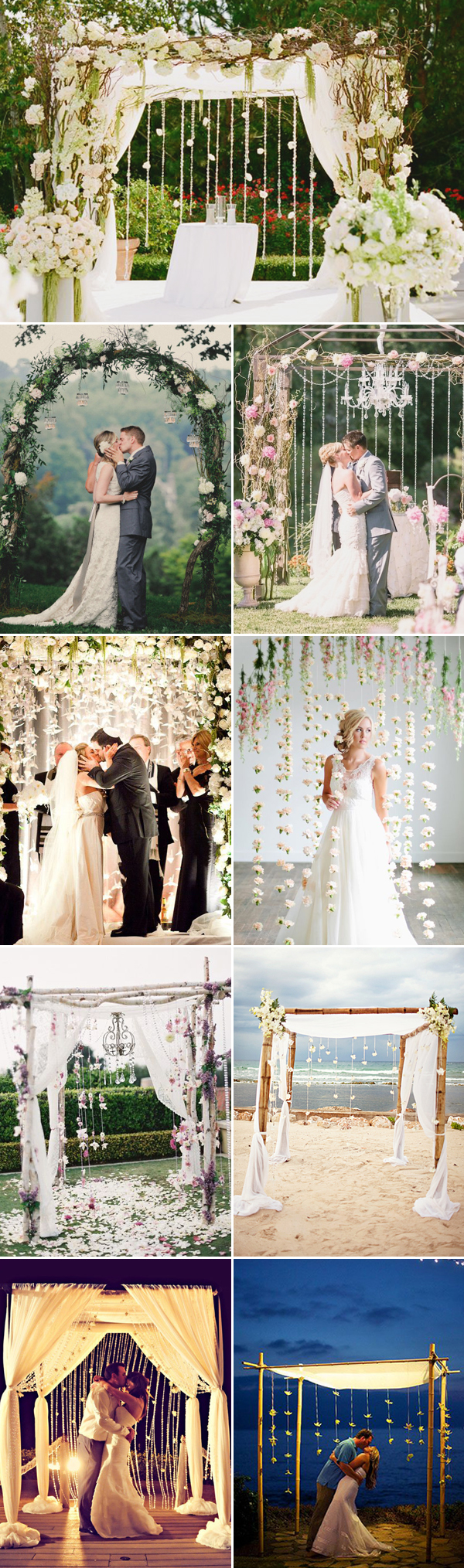 beautiful wedding arch with backdrops