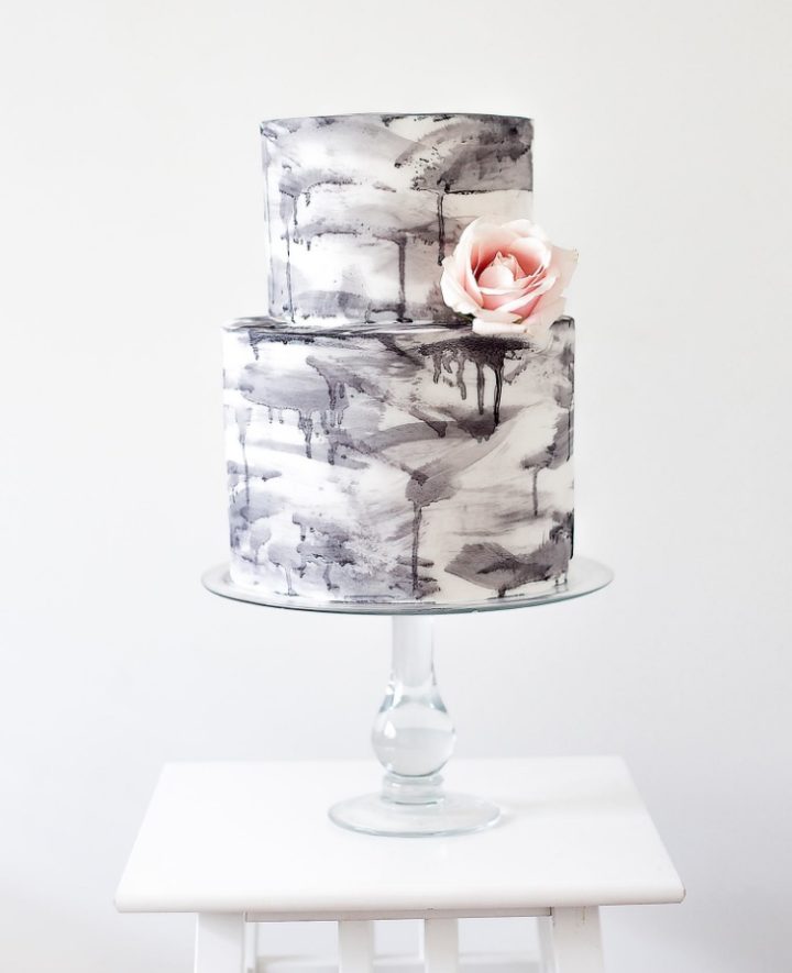 black and white gradient wedding cake