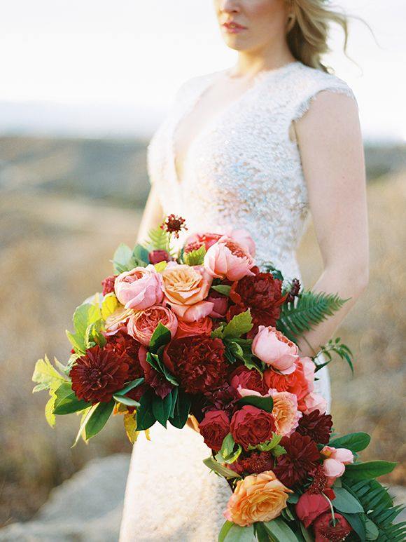 bright and bold wedding bouquet