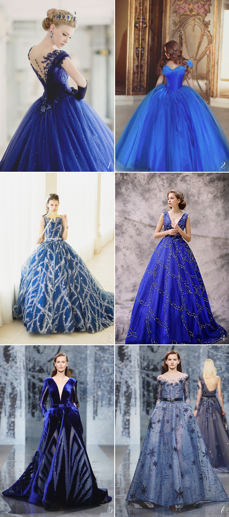 carming blue wedding gowns