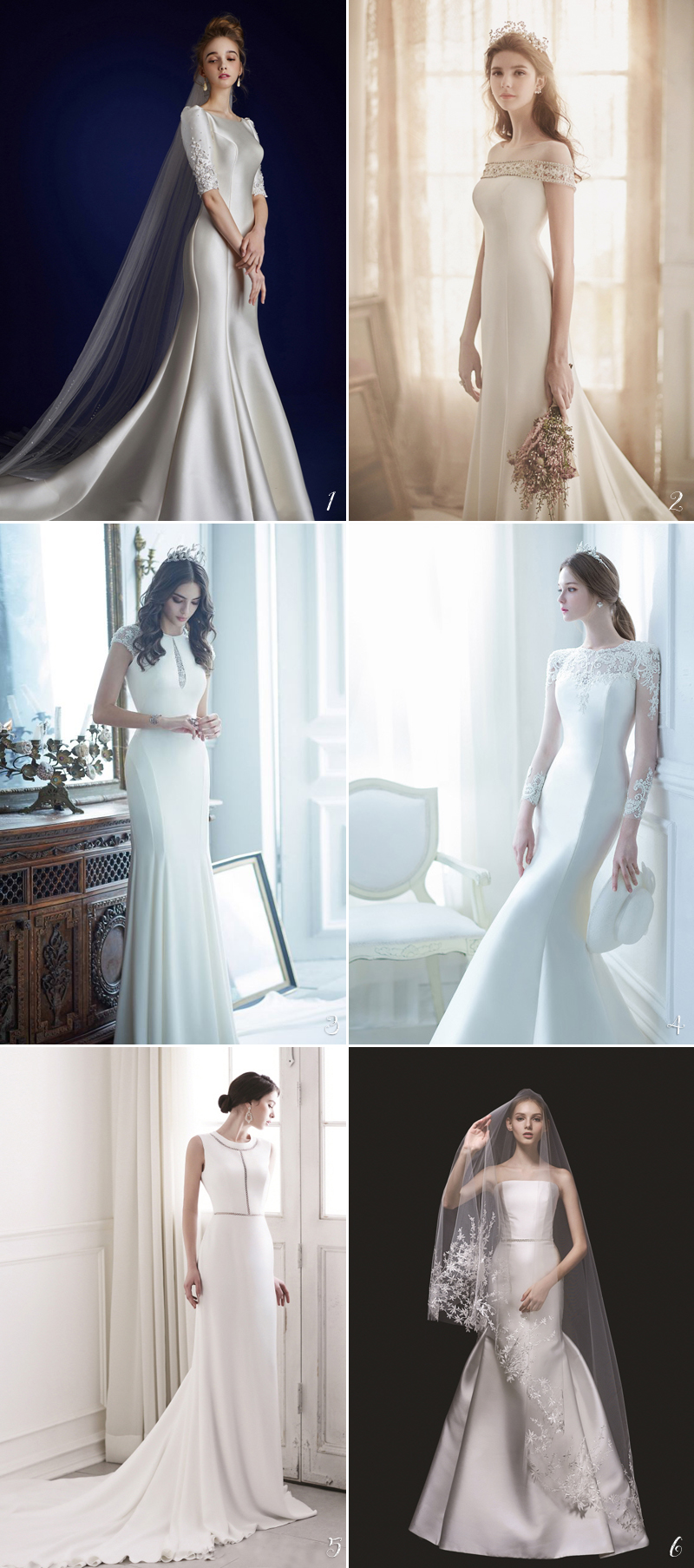 white classic elegance wedding dresses