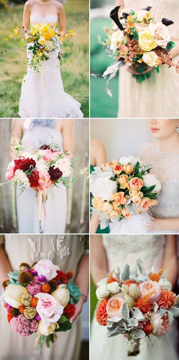 colorful and bold wedding bouquet ideas