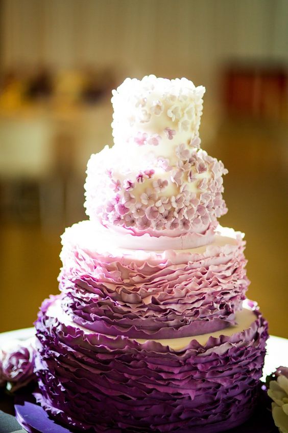 cute purple wedding cake's topping