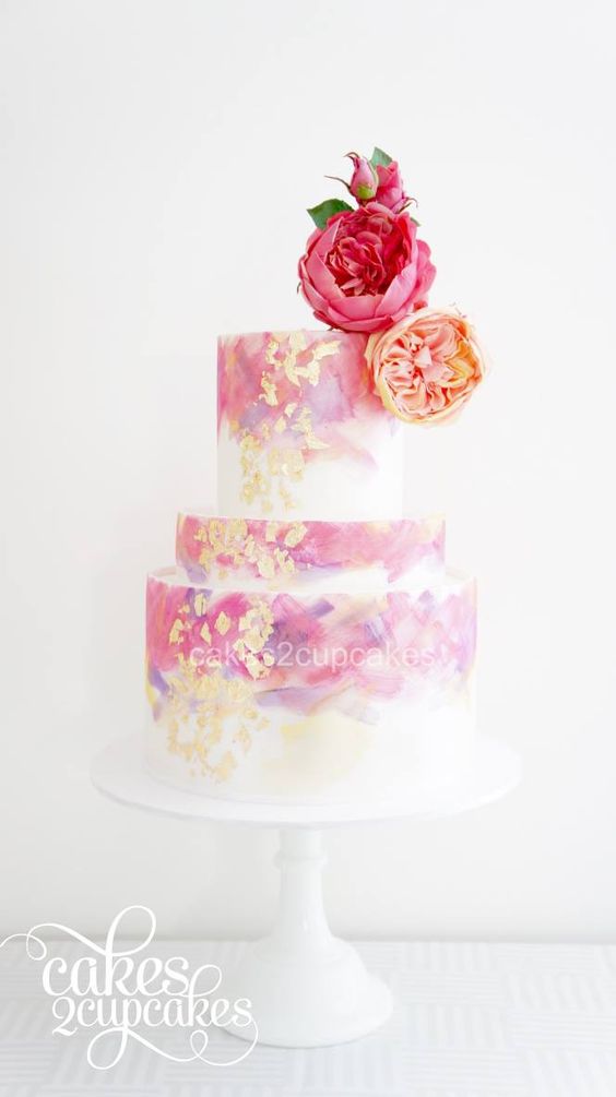 gorgeous pink wedding cake