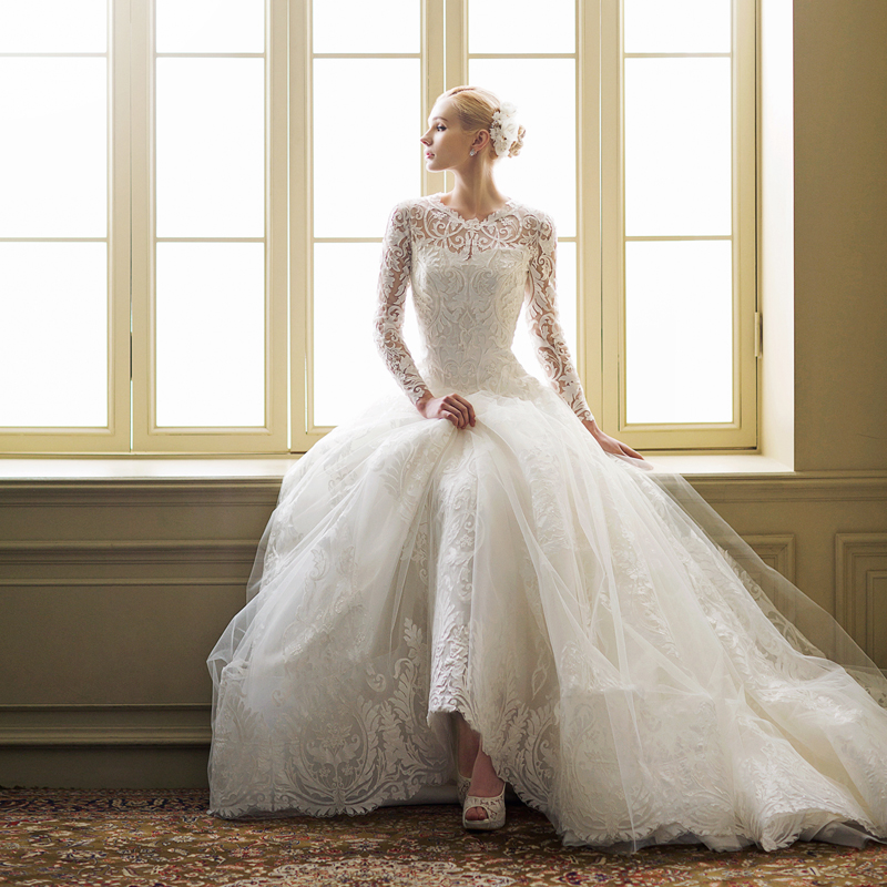 gorgeous waist ball wedding gown