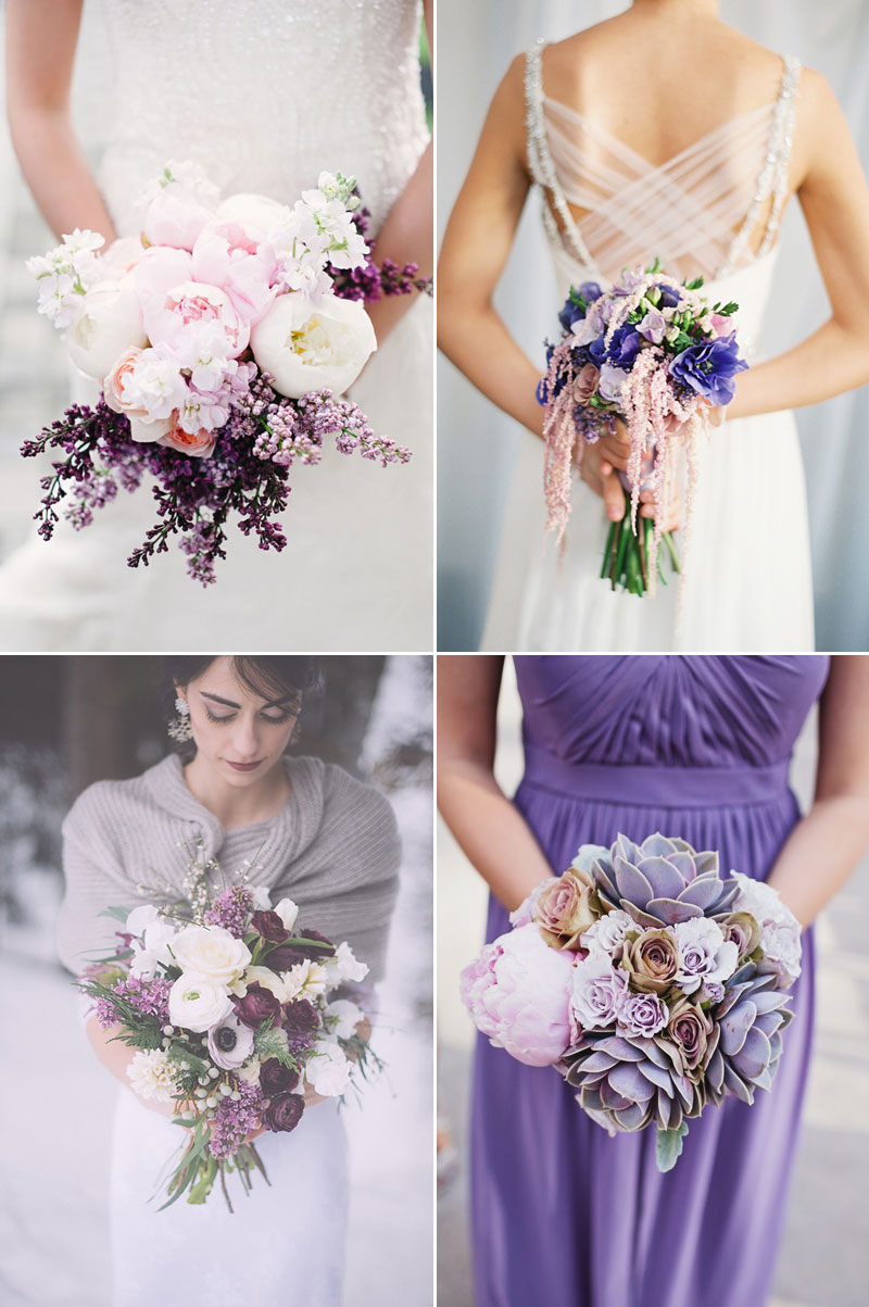 gorgeous wintry purple bouquet