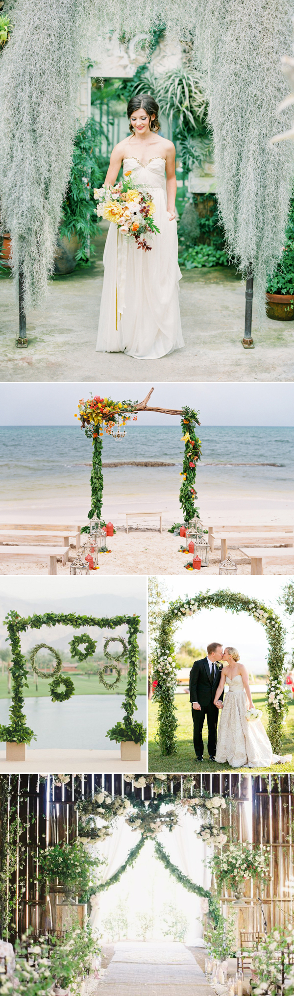 natural green wedding arch decor