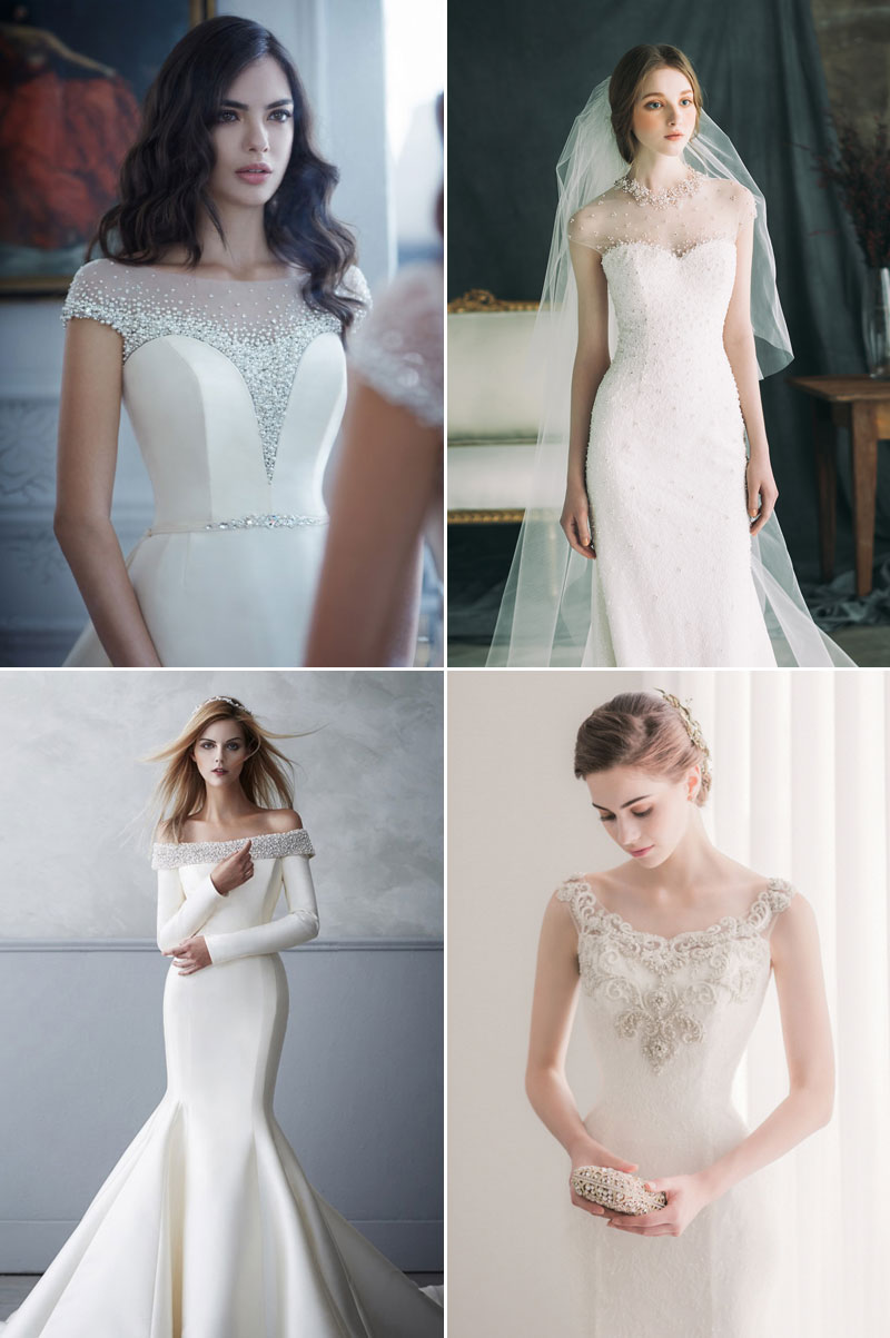 neckline wedding gown for brides