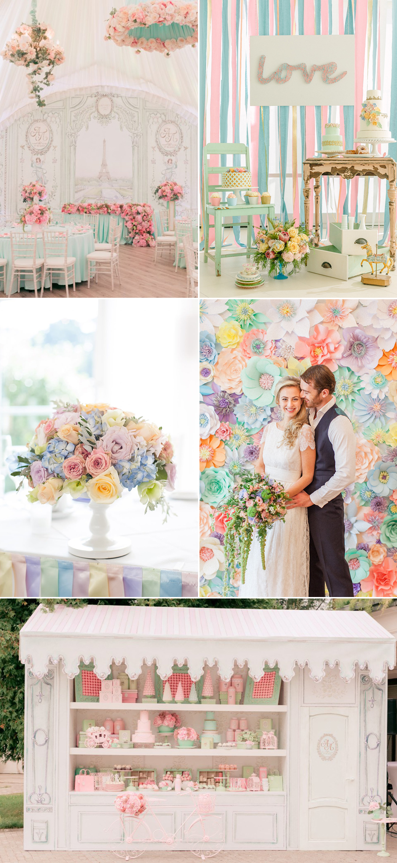 pastel color for wedding decor