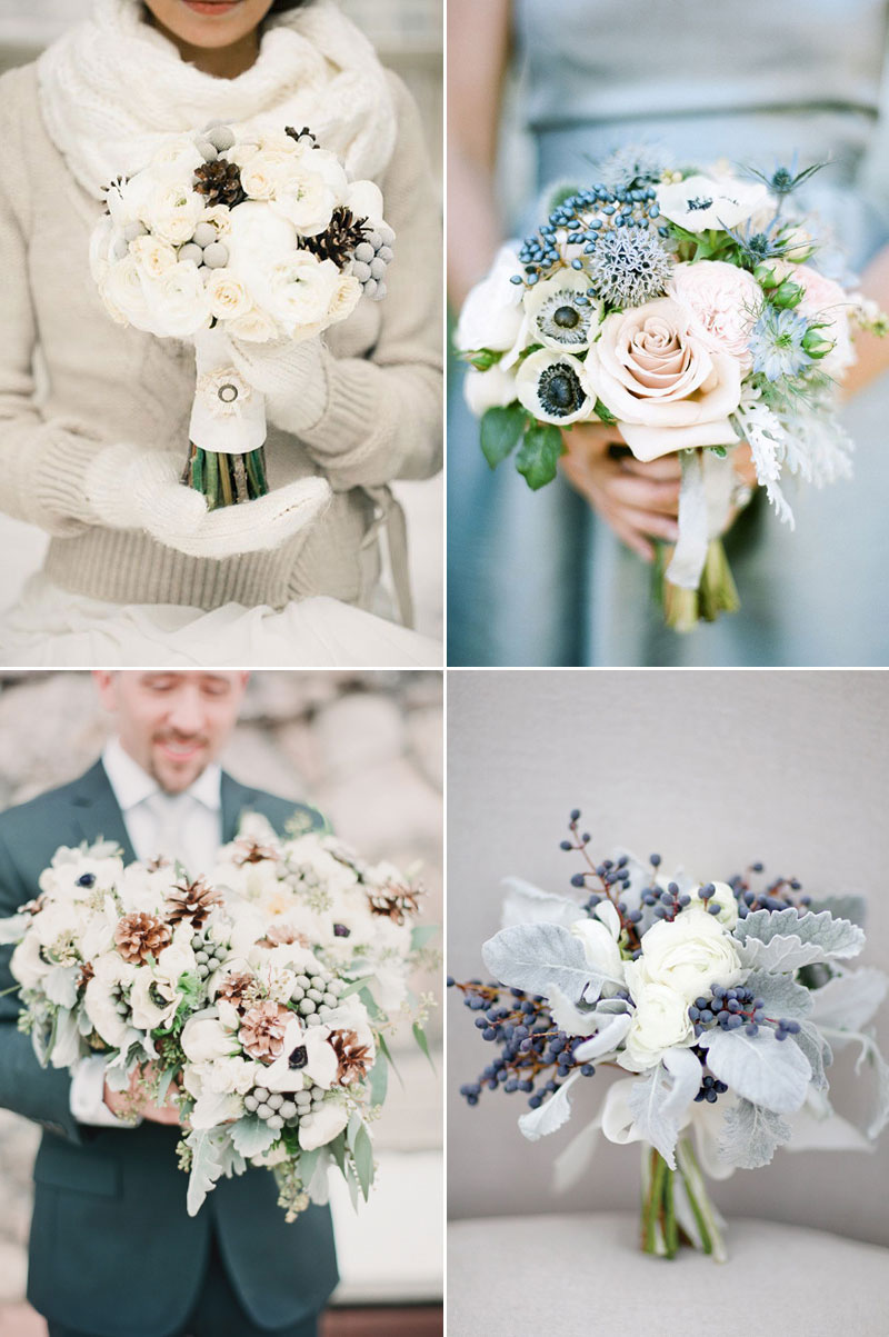 pinecones and berries for winter wedding