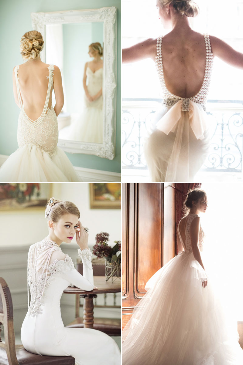 sexy wedding dress for open back gown