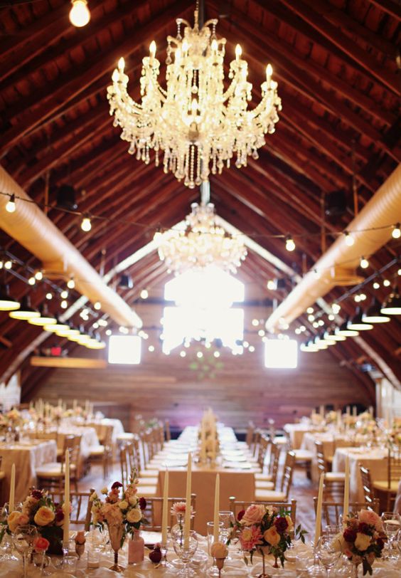 vintage wedding decor with beautiful lights