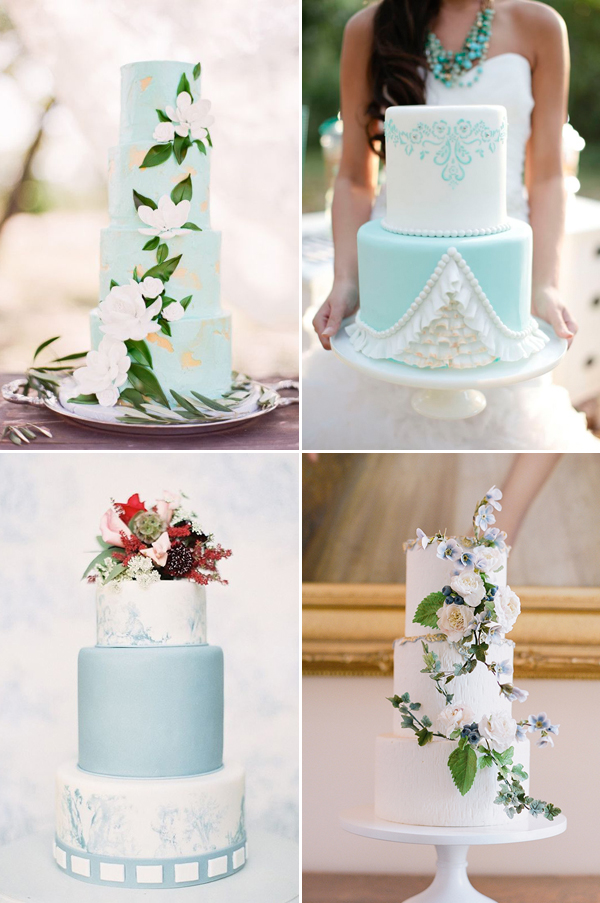 wedding cakes in blue theme