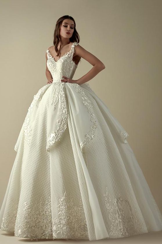 white beautiful wedding gown