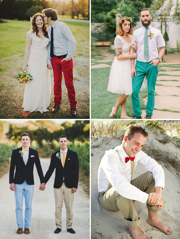 colorful Summer-groom-style-chinos