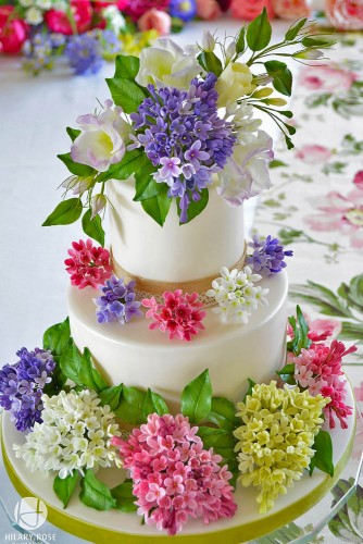 colorful floral wedding cake