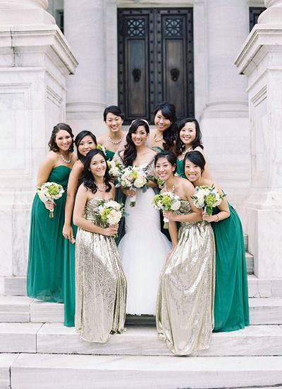 Emerald Gold Wedding Bridesmaid