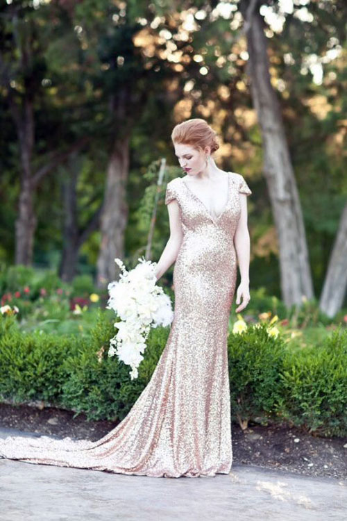 Emerald Gold Wedding Dress