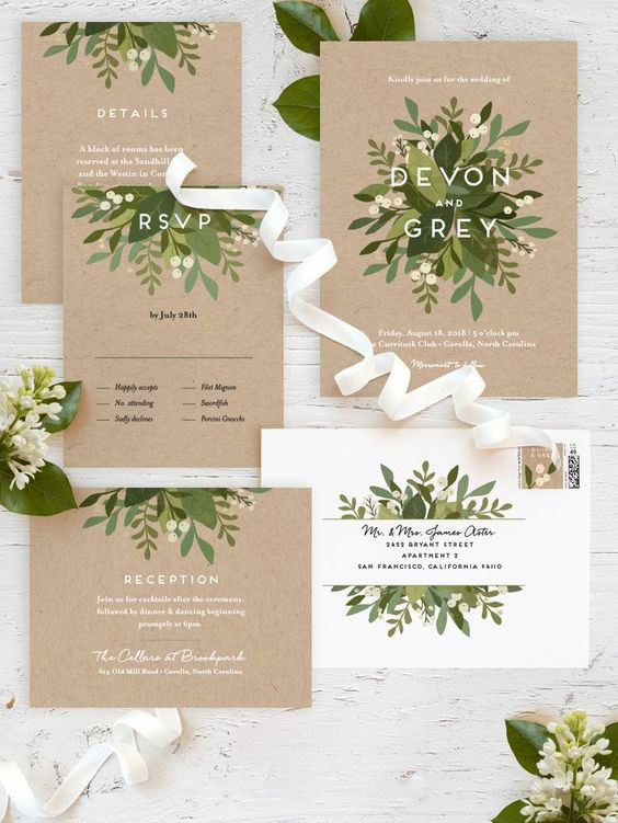 Greenery Wedding Invitiation