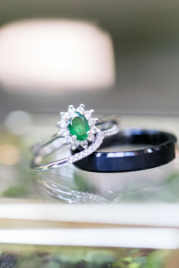 Greenery Wedding Rings