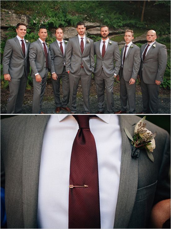 formal groomsmen wedding attire with color