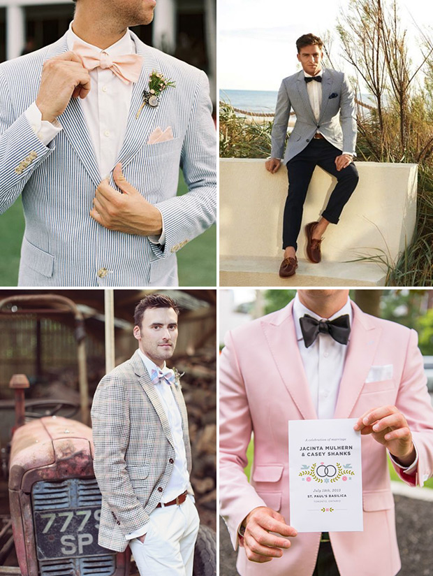 light and bright groom suits