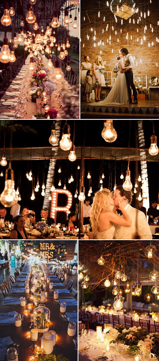 light bulbs for vintage wedding ideas