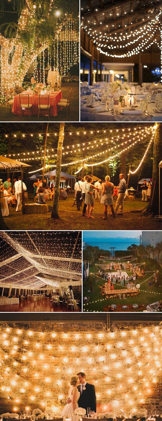 string lights for rustic wedding decor