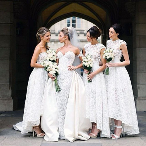 Elegant White Bridesmaid Dresses