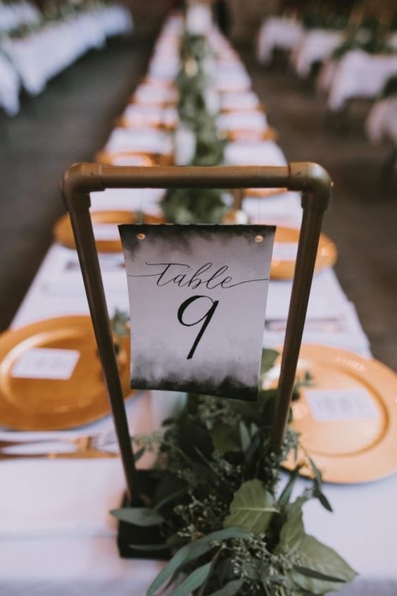 Table Number in industrial wedding receptions