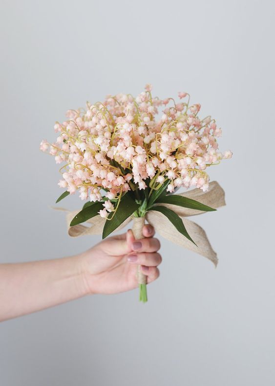 pink lily of the valley bouquet