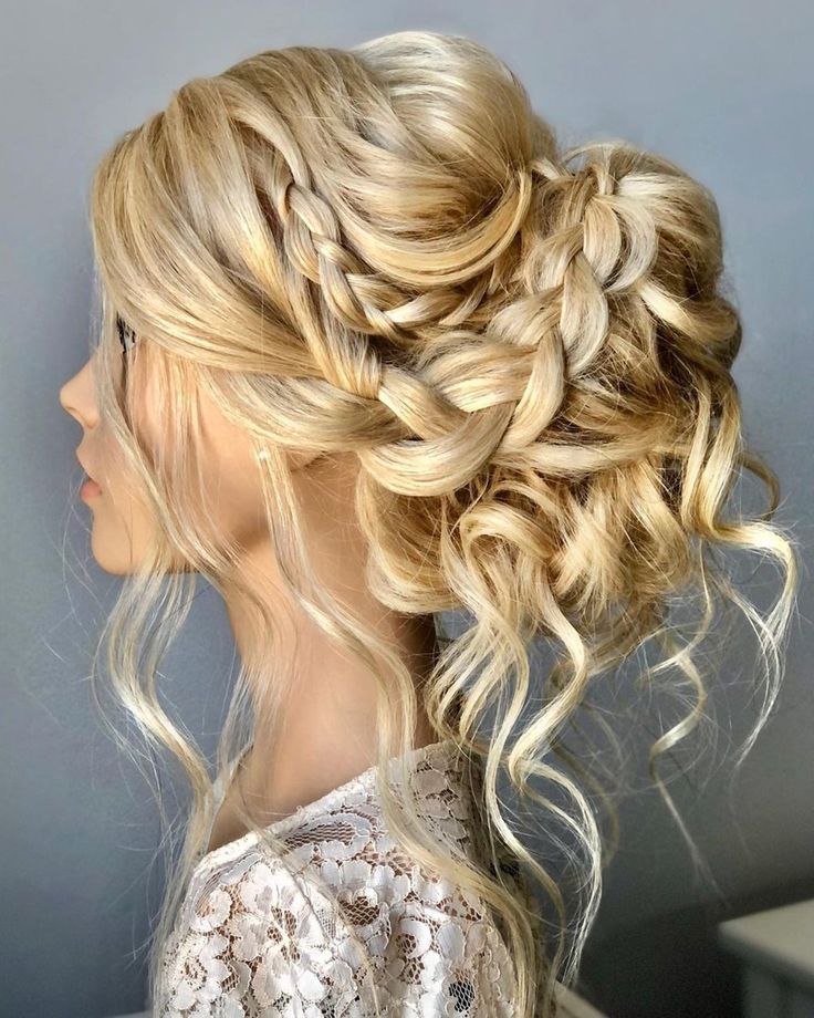 Messy braid updos for elegant brides