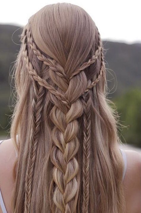 Half-up Dutch braid for adorable bohemian hairstyle