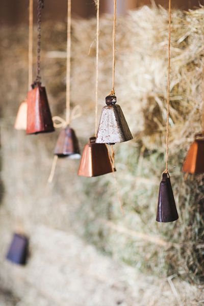 hahnging bells for farm wedding venue decoration ideas