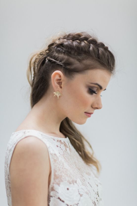 edgy cornrow braids in boho wedding style