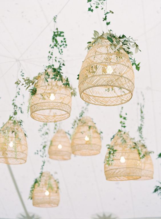 wicker hanging pendant for bohemian wedding decoration