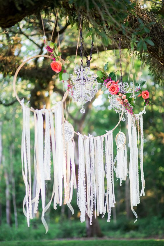 flower hoops hanging decorations
