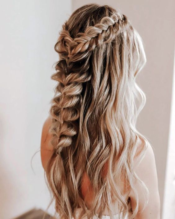 Half up Dutch braids hairstyle