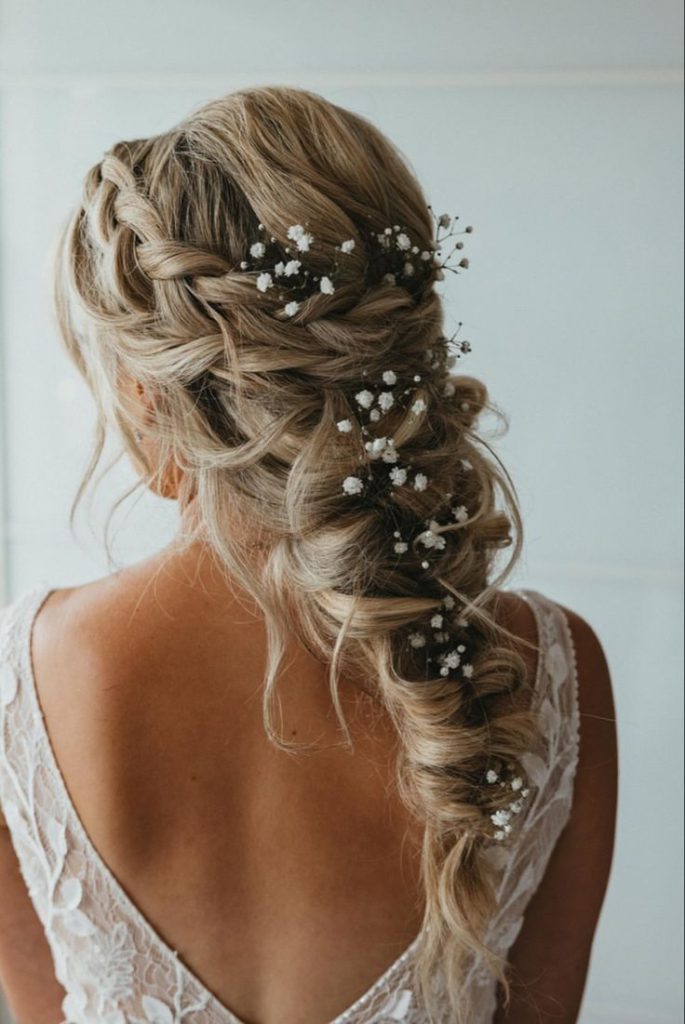 Mermaid Braid Wedding Hairstyle for pretty bohemian brides