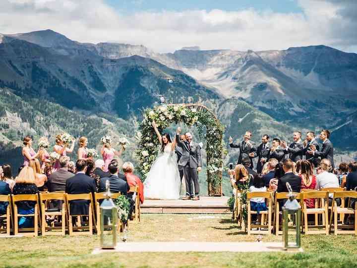 Wedding venue with mountain scenery for backdrops