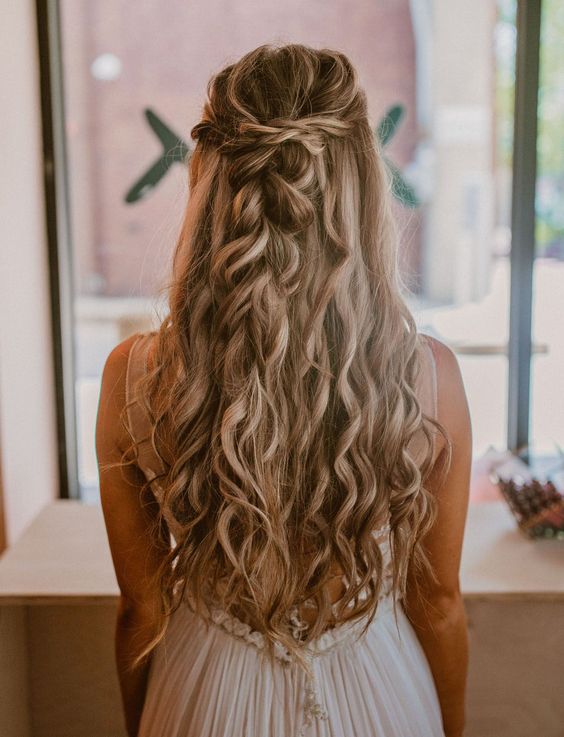 Undone Boho Braid and Curls hairstyle