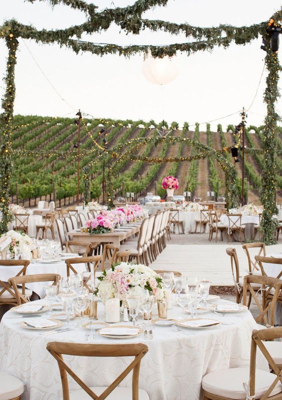 Outdoor wedding venue in a family vineyard