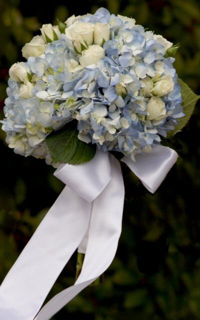 Pretty Blue Hydrangea Wedding Bouquet