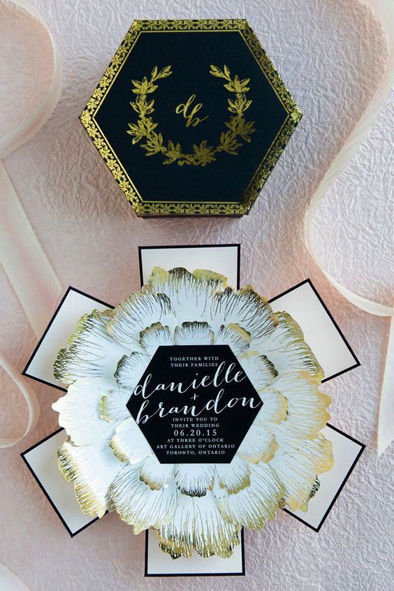 uniqe wedding invitation with creative explosed box design