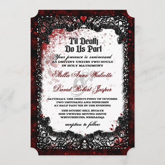 Blood Splattered Invitation Card in halloween theme