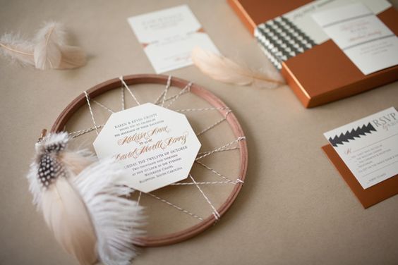 uniqe invitation with dream catcher design